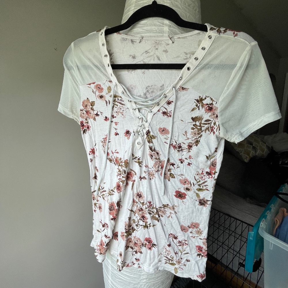 Floral Mesh T-shirt